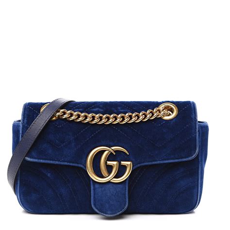 gucci handbag blue velvet|Gucci bag marmont mini.